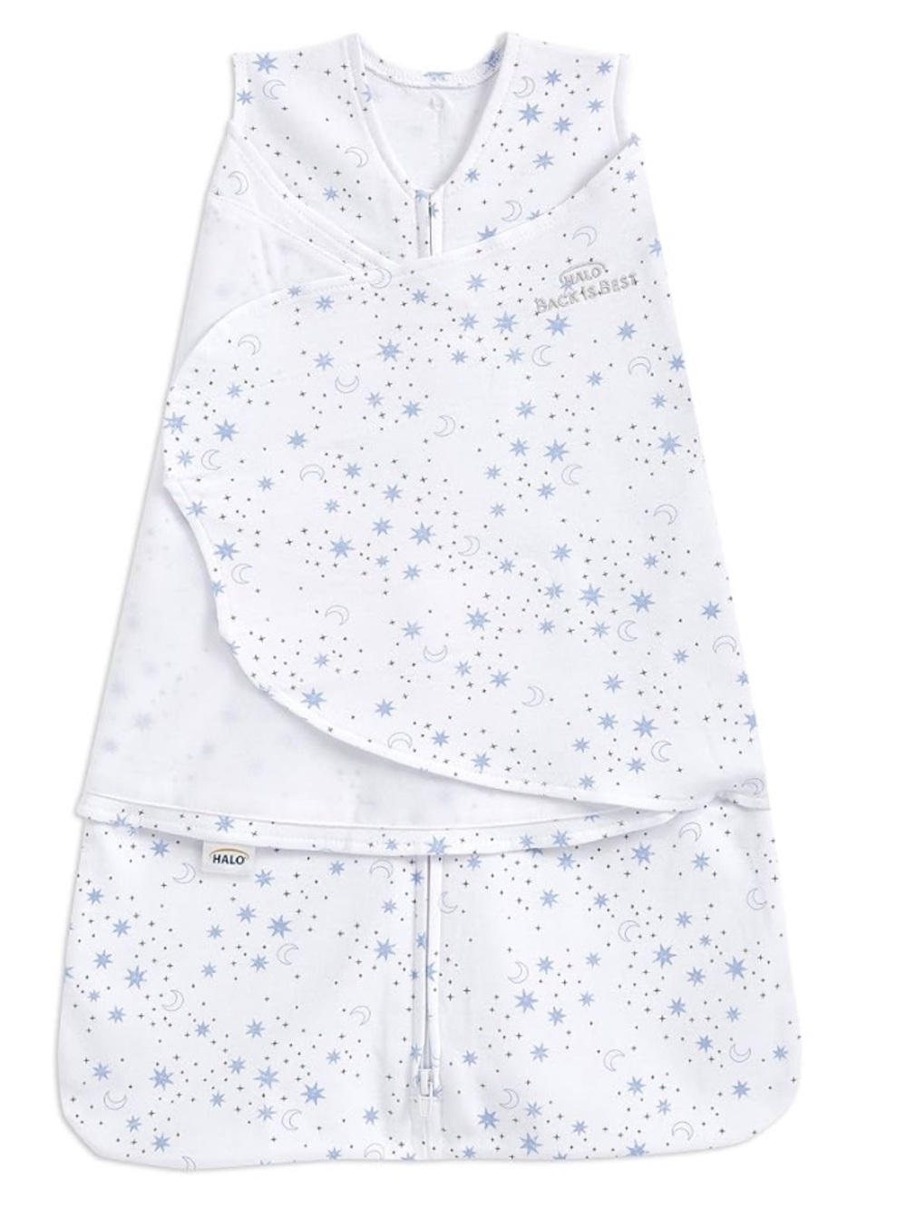 HALO 100% Cotton Sleepsack Swaddle, 3-6 mo. 3 Way Adj. Wearable Blanket, TOG 1.5